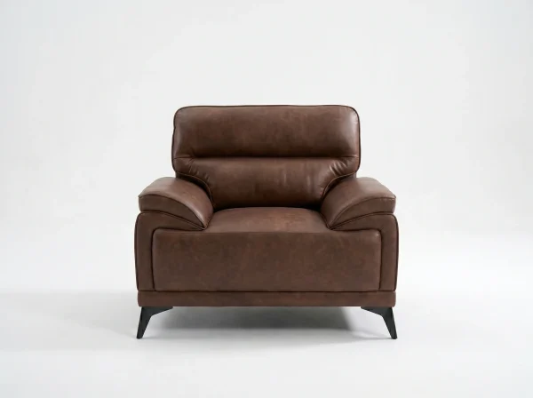 Denver Contemporary Brown Leather 3+2+1 Sofa Suite