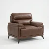Denver Contemporary Brown Leather 3+2+1 Sofa Suite