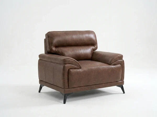 Denver Contemporary Brown Leather 3+2+1 Sofa Suite