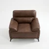 Denver Contemporary Brown Leather 3+2+1 Sofa Suite