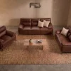 Denver Contemporary Brown Leather 3+2+1 Sofa Suite