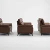 Denver Contemporary Brown Leather 3+2+1 Sofa Suite