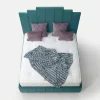 Empire Art Deco Teal Velvet Stepped Bed Frame (Freestanding Design)