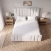 Hudson Architectural Vertical Panel Bed Frame (Bespoke White Velvet)