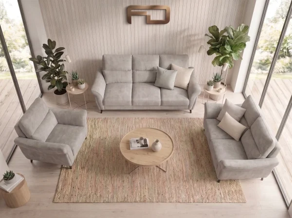 Malvern Premium High-Back Grey Fabric Sofa Range