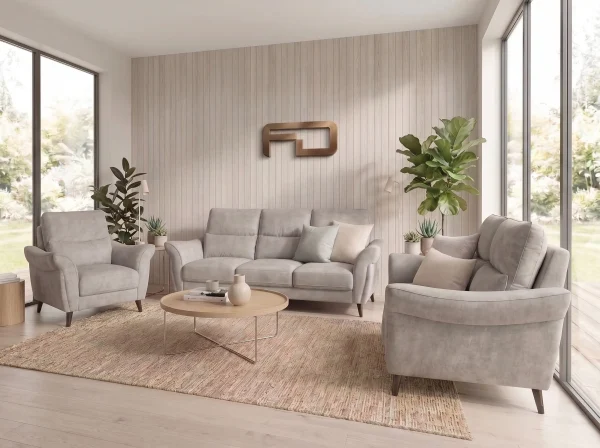 Malvern Premium High-Back Grey Fabric Sofa Range