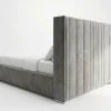 Mayfair Grand Wingback Grey Velvet Bed Frame (Freestanding Fluted Design)