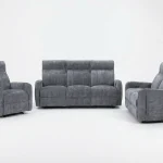 Mendoza Zero Gravity Fabric Reclining Sofa Suite (3+2+1) - Front Angle Mendoza Zero Gravity Fabric Reclining Sofa Suite (3+2+1)