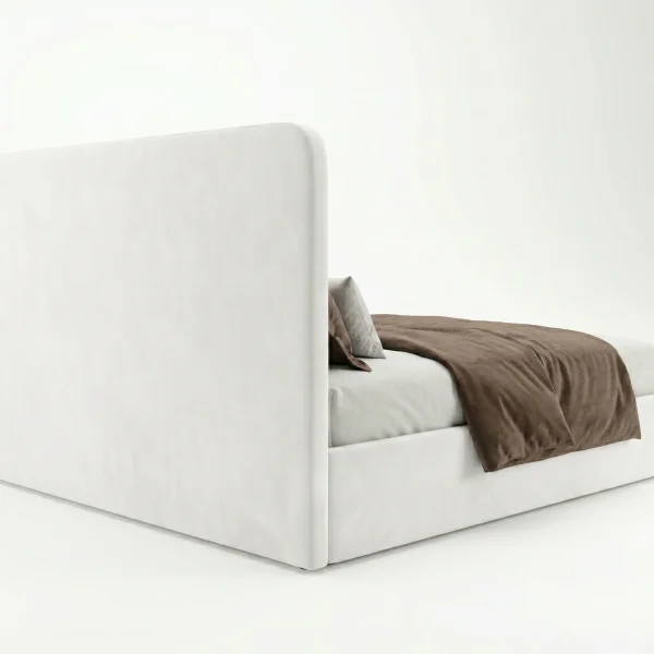 Vienna Curved Cream Velvet Fluted Bed Frame (Freestanding Design)