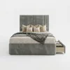 Richmond Premium Grey Velvet Fluted Storage Bed (Freestanding Design)