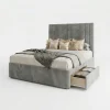 Richmond Premium Grey Velvet Fluted Storage Bed (Freestanding Design)