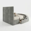 Richmond Premium Grey Velvet Fluted Storage Bed (Freestanding Design)