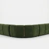 Sloane Bespoke Forest Green Modular Sectional Sofa with Oak Accents