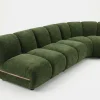 Sloane Bespoke Forest Green Modular Sectional Sofa with Oak Accents