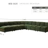 Sloane Bespoke Forest Green Modular Sectional Sofa with Oak Accents