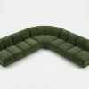Sloane Bespoke Forest Green Modular Sectional Sofa with Oak Accents