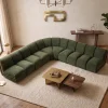 Sloane Bespoke Forest Green Modular Sectional Sofa with Oak Accents Top view Sloane Bespoke Forest Green Modular Sectional Sofa with Oak Accents