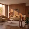 Sloane Mid-Century Woven Fabric Sofa Range (Oatmeal & Ochre) Front right view angle Sloane Mid-Century Woven Fabric Sofa Range (Oatmeal & Ochre)