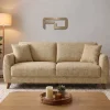 Sloane Mid-Century Woven Fabric Sofa Range (Oatmeal & Ochre)