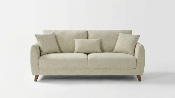 Sloane Mid-Century Woven Fabric Sofa Range (Oatmeal & Ochre)