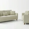 Sloane Mid-Century Woven Fabric Sofa Range (Oatmeal & Ochre)