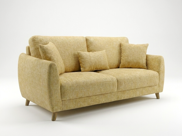 Sloane Mid-Century Woven Fabric Sofa Range (Oatmeal & Ochre)