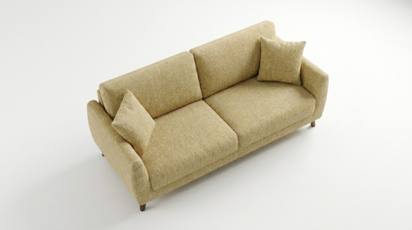 Sloane Mid-Century Woven Fabric Sofa Range (Oatmeal & Ochre)