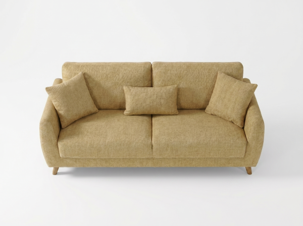 Sloane Mid-Century Woven Fabric Sofa Range (Oatmeal & Ochre)