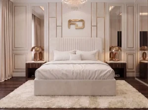 Valencia Premium Curved Fluted Storage Bed Frame