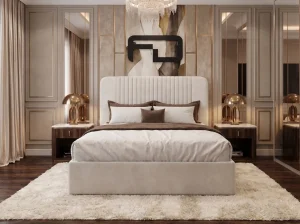 Valencia Premium Curved Fluted Storage Bed Frame