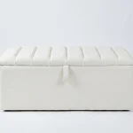 Vienna Cream Velvet Fluted Bed-End Storage Ottoman / Blanket Box