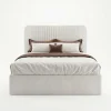 Vienna Curved Cream Velvet Fluted Bed Frame (Freestanding Design)