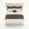 Vienna Curved Cream Velvet Fluted Bed Frame (Freestanding Design)