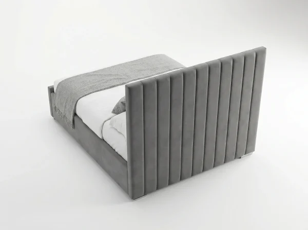 Windsor Premium Grey Velvet Vertically Panelled Bed Frame
