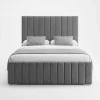 Windsor Premium Grey Velvet Vertically Panelled Bed Frame