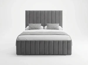 Windsor Premium Grey Velvet Vertically Panelled Bed Frame