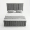 Windsor Premium Grey Velvet Vertically Panelled Bed Frame
