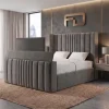 Belgravia Luxury Wingback Fluted TV Lift Media Bed (Fits 27" to 43" TVs)
