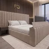 Clifton Luxury Extended Headboard Fluted TV Lift Bed (3 Piece Headboard) - Left Angle Clifton Luxury Extended Headboard Fluted TV Lift Bed (3 Piece Headboard)