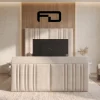 Windsor Premium Smart Upholstered TV Bed Frame (with Easy-Delivery Headboard)