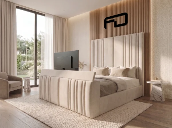 Windsor Premium Smart Upholstered TV Bed Frame (with Easy-Delivery Headboard)