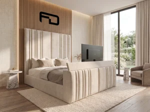 Windsor Premium Smart Upholstered TV Bed Frame (with Easy-Delivery Headboard)