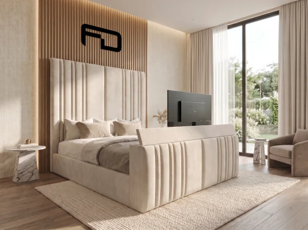 Windsor Premium Smart Upholstered TV Bed Frame (with Easy-Delivery Headboard)