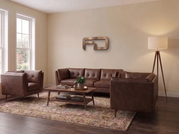 Brooklyn Vintage Brown Faux Leather Sofa Suite