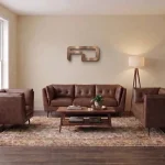 Brooklyn Vintage Brown Faux Leather Sofa Suite