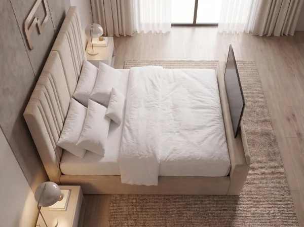 Lincoln Luxury Segmented Fluted TV Lift Bed (2 Piece Headboard)