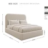 Aria Minimalist Curved Bouclé Ottoman Bed