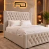 Balmoral Luxury Chesterfield Wingback Ottoman Bed Front angle Balmoral Luxury Chesterfield Wingback Ottoman Bed