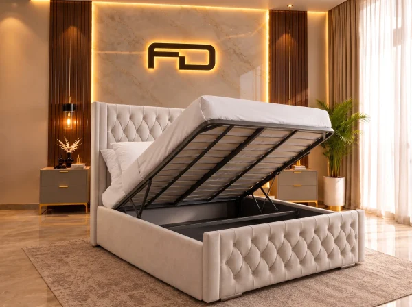 Balmoral Luxury Chesterfield Wingback Ottoman Bed Open Bed Balmoral Luxury Chesterfield Wingback Ottoman Bed