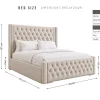 Balmoral Luxury Chesterfield Wingback Ottoman Bed - Size Chart Balmoral Luxury Chesterfield Wingback Ottoman Bed